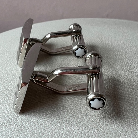 VINTAGE MONTBLANC RECTANGULAR MATTE STAINLESS STEEL CUFFLINKS MINT CONDITION - Picture 14 of 16